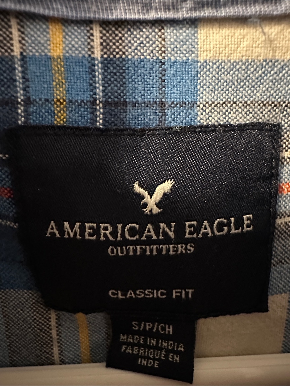 AMERICAN EAGLE Unisex Plaid Button-Down Shirt Sz S Seriously Soft Cotton Country - Picture 10 of 14
